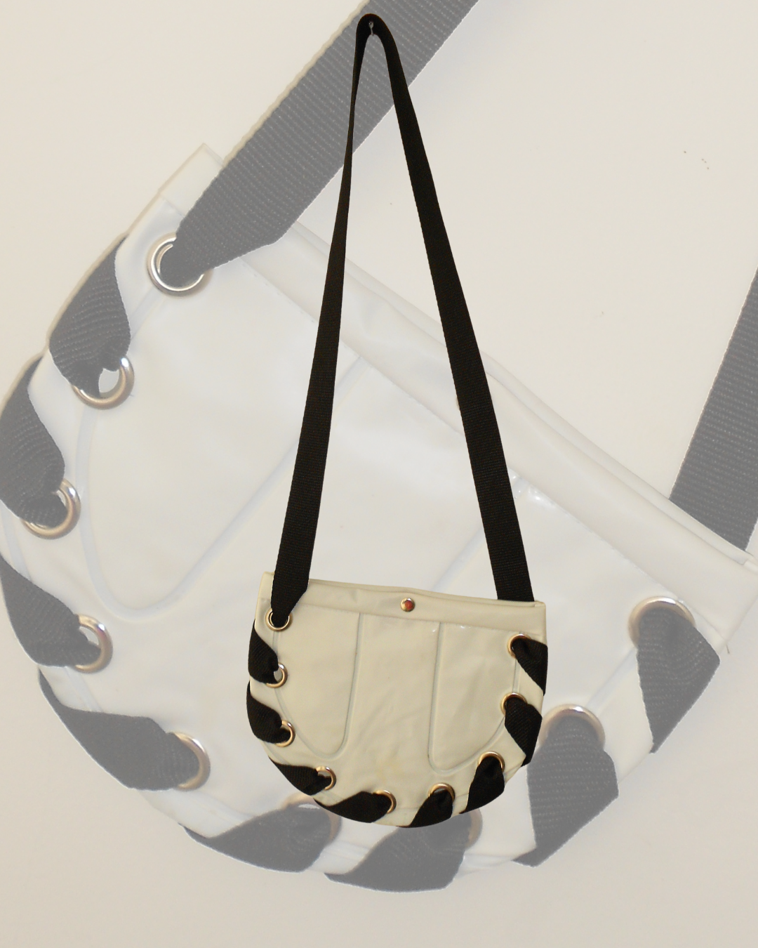 cartera reciclada blanca slowfashion handmade