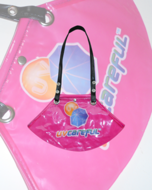cartera reciclada artesanal impermeable rosa